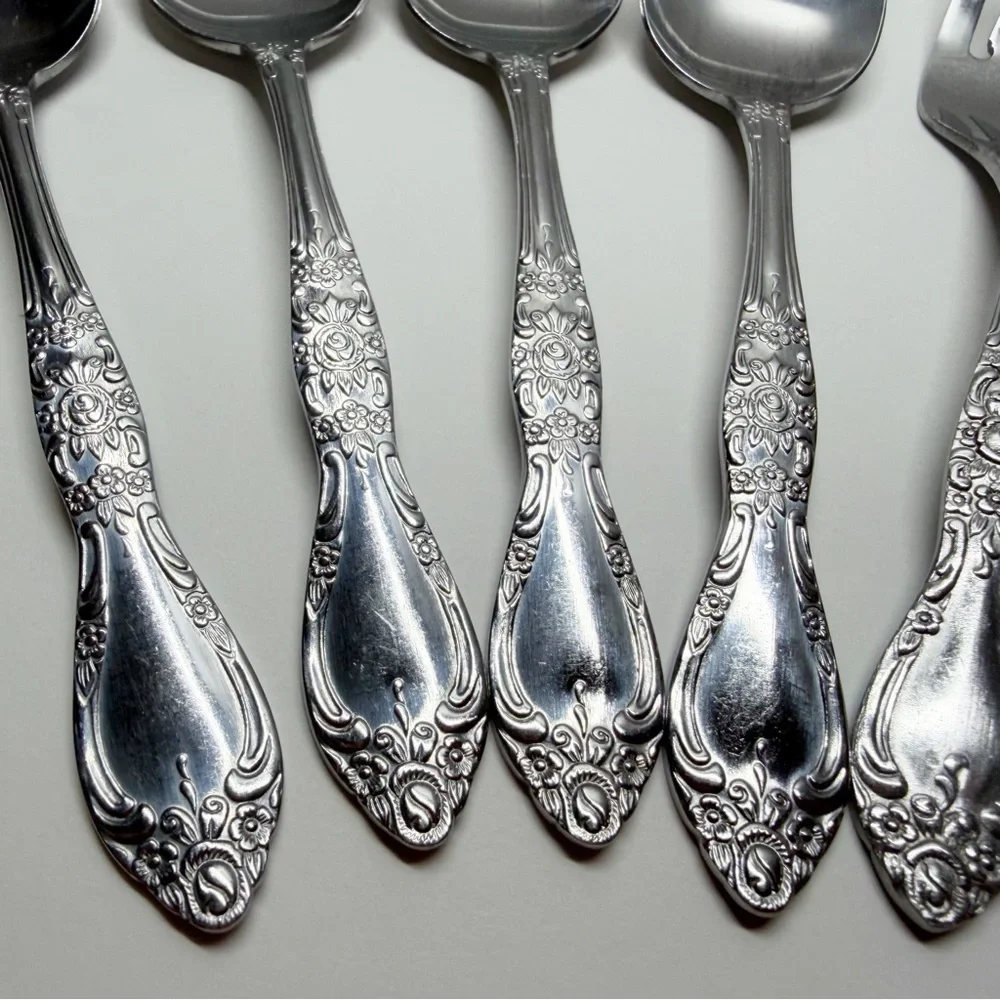 Vintage Northland Stainless Carolina Floral Flatware Korea